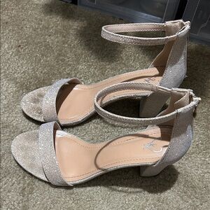 Windsor Shimmering Silver Block Heels